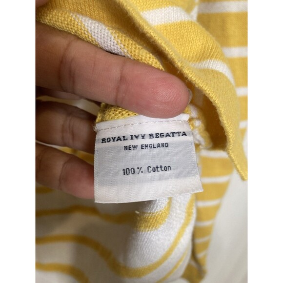 Royal Ivy Regatta New England Pullover Sweater Yellow White Long Sleeve S - Picture 9 of 11